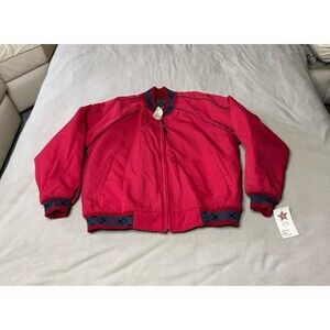 Vintage Ozark Trail Walmart Deadstock Hooded Work Jacket Red Blanket Lined L 90s